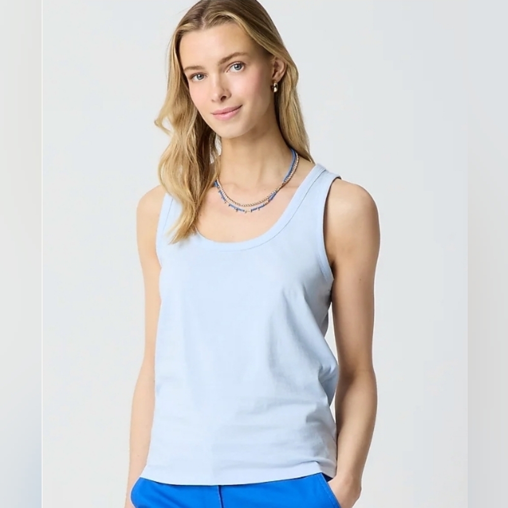 J. Crew Light Blue Pima Cotton Tank Top